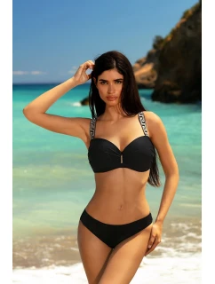 Dámské dvoudílné plavky plavky  4  Černá se zlatou  model 21470041 - Self