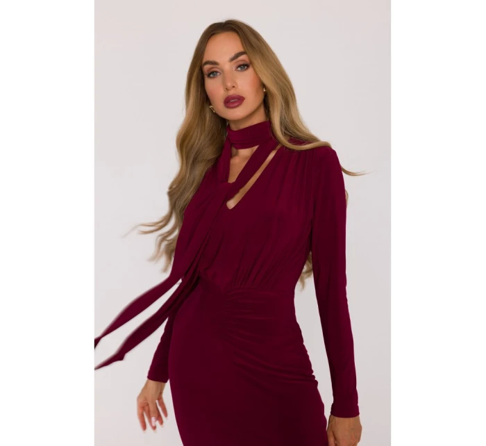 Dámské šaty M891 Bordó - MOE Dámské šaty M891 Bordó - MOE