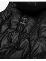 Krótki bezrękawnik damski z odpinanym kapturem Goodlookin czarny (B8258-1)