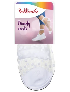 Módní silonkové ponožky s puntíky TRENDY SOCKS - BELLINDA - bílá