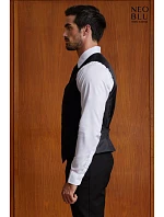 Max Men Pánská vesta model 22500428 deep black - NEOBLU Max Men Pánská vesta model 22500428 deep black - NEOBLU