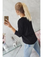 Halenka s 3D grafikou kočky černá Halenka s 3D grafikou kočky černá