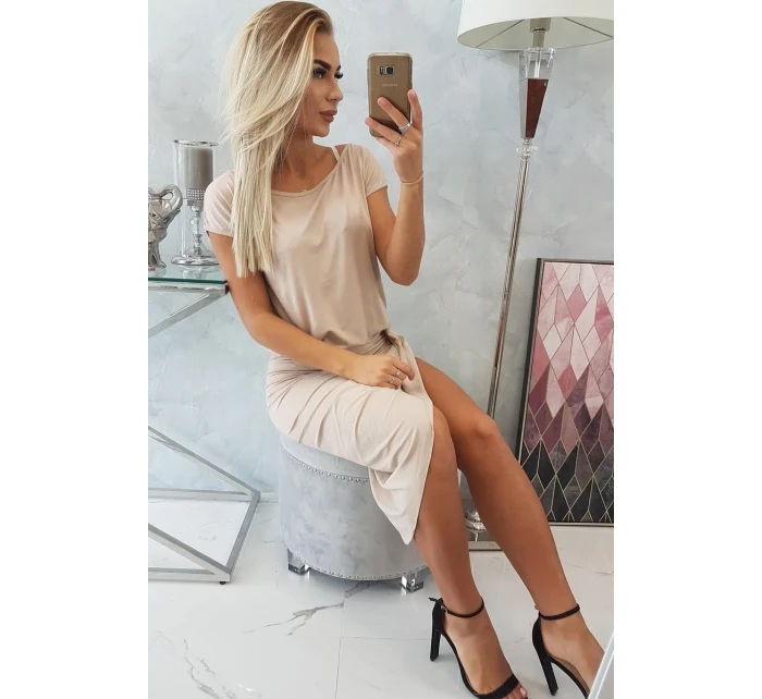 Sukienka asymetryczna beżowa