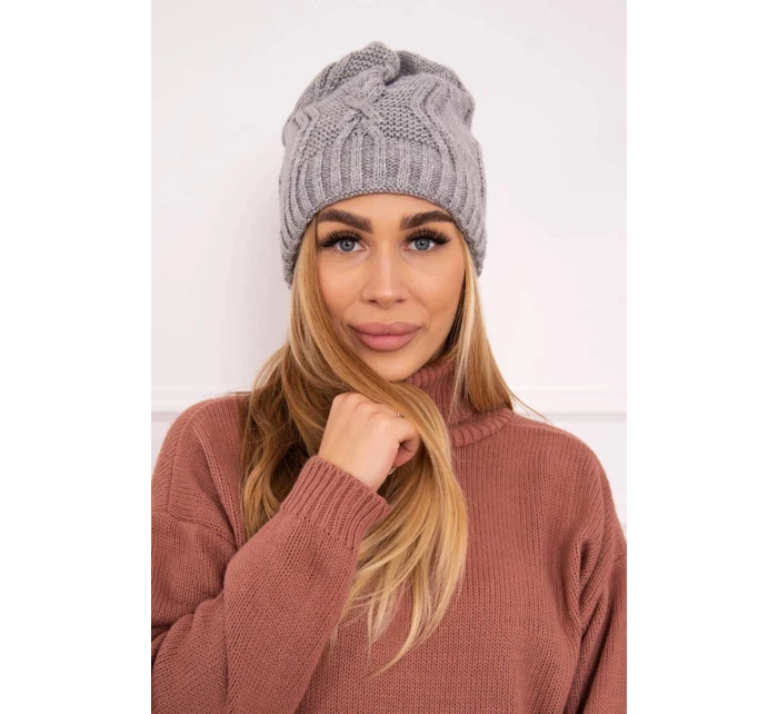 Fleecová čepice Sylwia K244 světle šedá