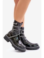 Lakované Kotníkové Boty Se Zdobením Černé Kikizelle Lakované Kotníkové Boty Se Zdobením Černé Kikizelle