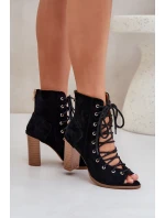 Sandály Na Podpatku S A Šněrováním Černé model 21684802 - Boto Sandály Na Podpatku S A Šněrováním Černé model 21684802 - Boto