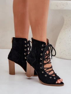 Sandály Na Podpatku S A Šněrováním Černé model 21684802 - Boto