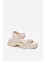 Dámské sandály se zlatými detaily béžové model 21701752 - EVENTO Dámské sandály se zlatými detaily béžové model 21701752 - EVENTO