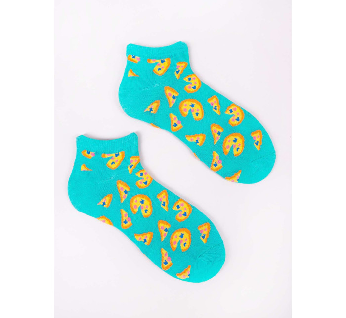 Yoclub Kotníkové ponožky Funny Cotton Patterns Colours SKS-0086U-B300 Tyrkysová
