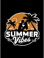 Pánské tričko s potiskem Summer Vibes černé FashionStreet NX044R