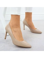 Béžové lodičky na jehlovém podpatku Sergio model 22013077 - LEONE Béžové lodičky na jehlovém podpatku Sergio model 22013077 - LEONE