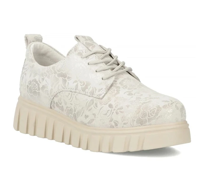 Kožené boty na platformě se květy  model 22068791 - FILIPPO