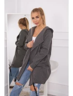 Zateplená bunda s kapucí v grafitové barvě