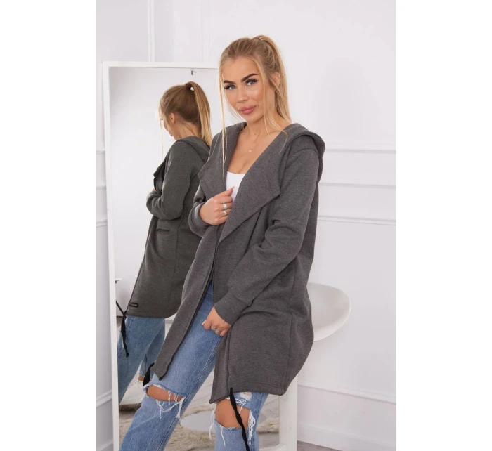 Zateplená bunda s kapucí v grafitové barvě