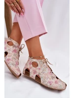 Vzorované Kožené Boty model 21697469 Béžové - Maciejka