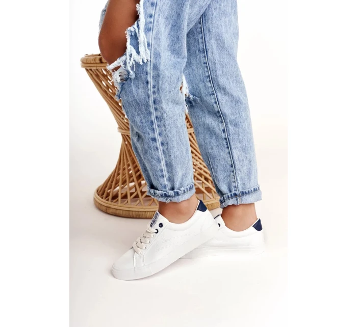 Dámské módní tenisky Big Star - bílá/tmavě modrá Dámské módní tenisky Big Star - bílá/tmavě modrá