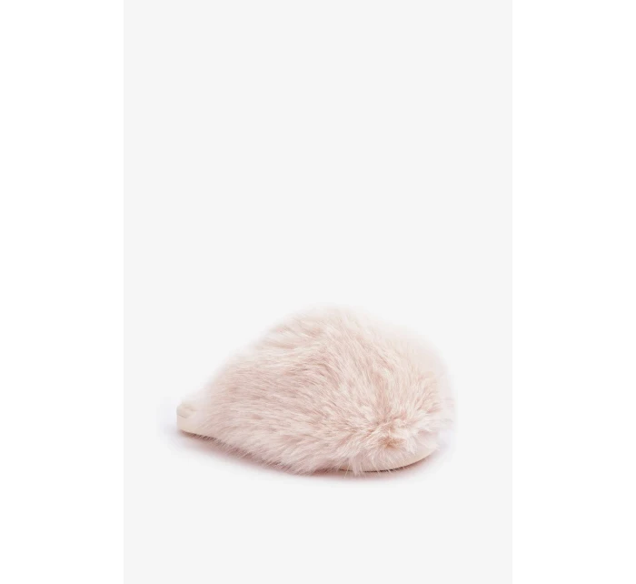 Futrzane Dámské Pantofle Světle béžové Wladisa Futrzane Dámské Pantofle Světle béžové Wladisa