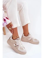 Dámské kožené tenisky na platformě Daniel Lopez Just Dare – béžové