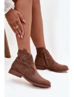 Dámské botky S.Barski – hnědé, nízký podpatek Dámské botky S.Barski – hnědé, nízký podpatek