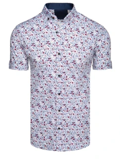 Pánská bílá košile s krátkým rukávem FashionStreet KX1071