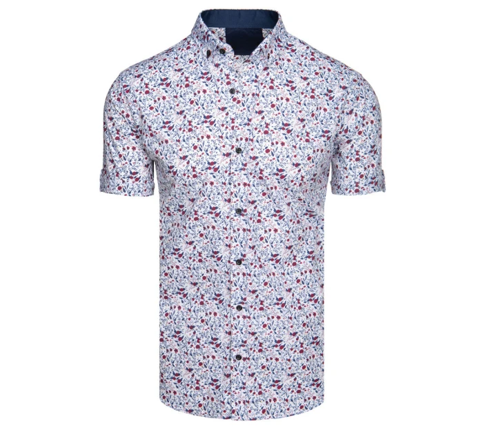 Pánská bílá košile s krátkým rukávem FashionStreet KX1071