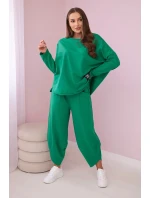 Bavlněná mikina kalhoty set zelený Bavlněná mikina kalhoty set zelený