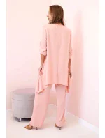 Sada halenky + kalhot s přívěskem tmavě pudrově růžová