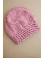 Dámská zimní čepice s vlnou a žebrovaným vzorem K471 tmavě růžová Dámská zimní čepice s vlnou a žebrovaným vzorem K471 tmavě růžová