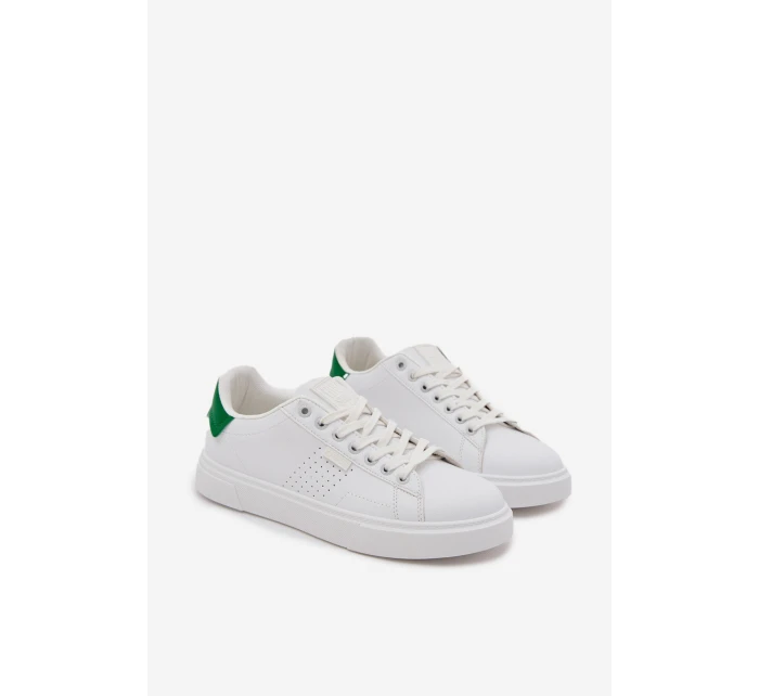 Pánské Sneakersy Z Eko Kůže Big Star OO174116 Bílá-Zelená