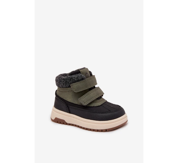 Dětské zimní boty sněhule na suchý zip zeleno-černé Darlene Dětské zimní boty sněhule na suchý zip zeleno-černé Darlene