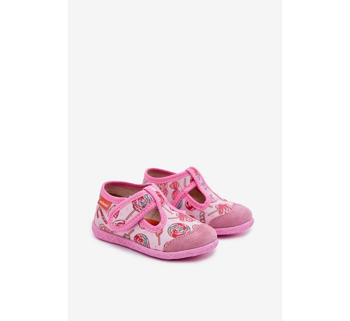 Dětské pantofle Milami na suchý zip Růžové Jasimrra