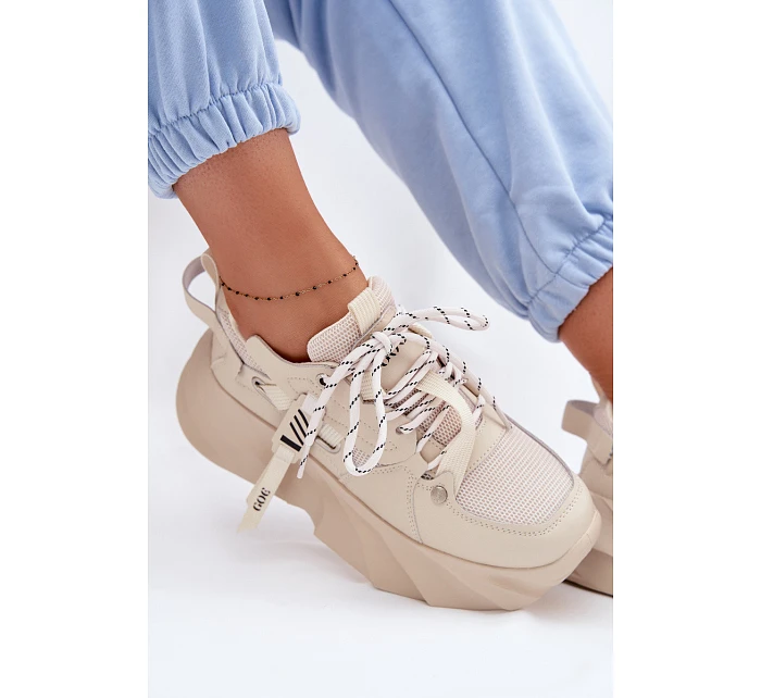 Kožené dámské tenisky GOE TT2N4012 Béžové
