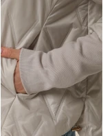 Dámská přechodná prošívaná bunda s kapucí šedá FashionStreet TY5560