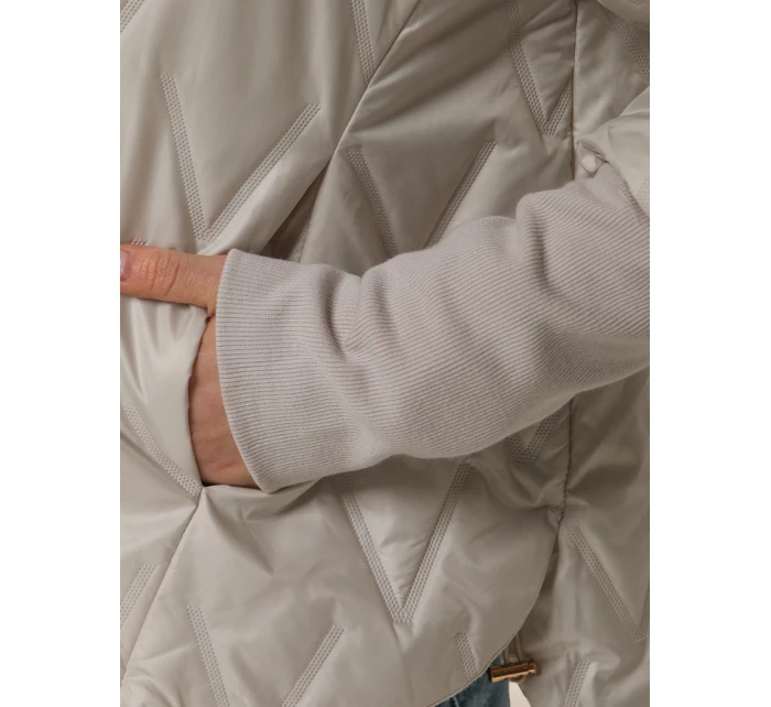 Dámská přechodná prošívaná bunda s kapucí šedá FashionStreet TY5560