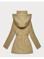 Damska kurtka z wykończeniem w kratkę Goodlookin piaskowa (KK60411-4#) Damska kurtka z wykończeniem w kratkę Goodlookin piaskowa (KK60411-4#)