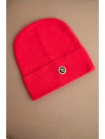 Dámská čepice měkká z huňaté pleteniny s ozdobnou model 21480725 malinová - K-Fashion Dámská čepice měkká z huňaté pleteniny s ozdobnou model 21480725 malinová - K-Fashion