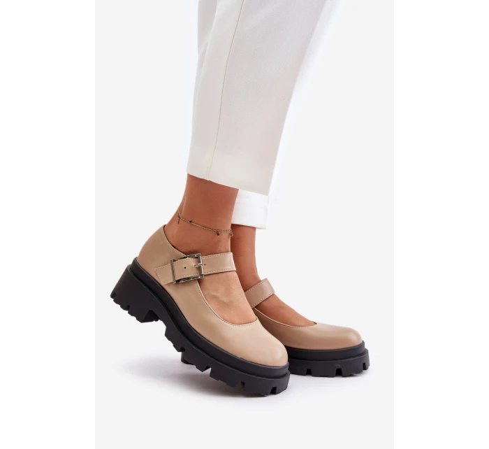 Dámské Polobotky S Přezkou Béžové model 21671120 - Boto