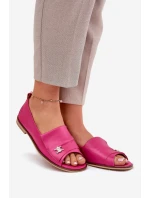 Kožené elegantní baleríny s odkrytými prsty Zazoo 1865 fuchsie