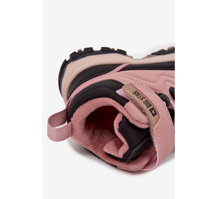 Dětské sněhové boty na suchý zip Big Star model 21706139 Růžové - Big Star Shoes Dětské sněhové boty na suchý zip Big Star model 21706139 Růžové - Big Star Shoes
