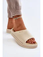 Dámské pantofle na platformě Big Star Béžová Dámské pantofle na platformě Big Star Béžová