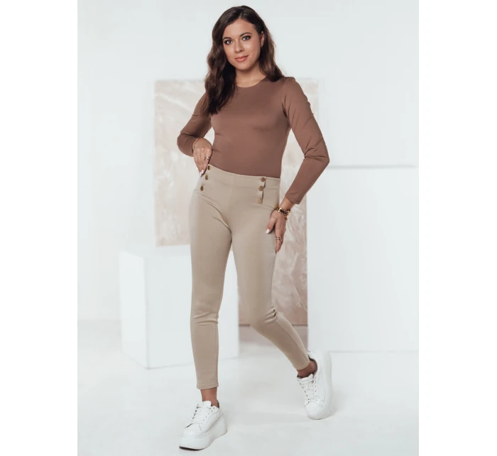 Dámské kalhoty beige Dstreet model 21980160 - FashionStreet Dámské kalhoty beige Dstreet model 21980160 - FashionStreet