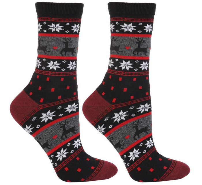 Vánoční ponožky Norvegia černé s norským vzorem