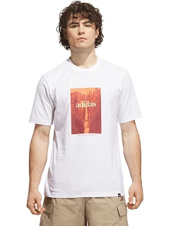 Pánské tričko adidas Waterfall Graphic, bílé, KH0398