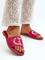 Dámské ploché žabky S cekulemi S.Barski KV27-052 Fuksia