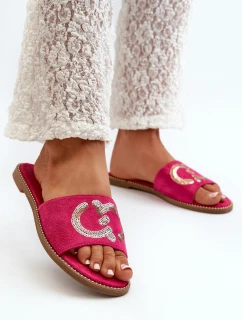 Dámské ploché žabky S cekulemi S.Barski KV27-052 Fuksia