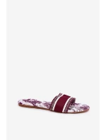 Vzory Ploché Sandály Dámské Bordó model 21689572 - Boto Vzory Ploché Sandály Dámské Bordó model 21689572 - Boto