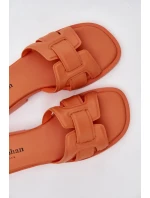 Dámské pantofle na plochém podpatku oranžové model 21900515 - Boto