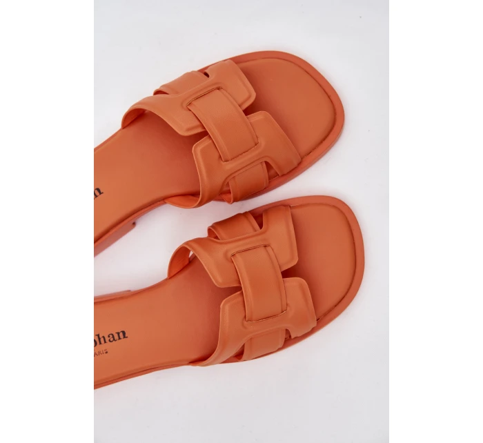 Dámské pantofle na plochém podpatku oranžové model 21900515 - Boto