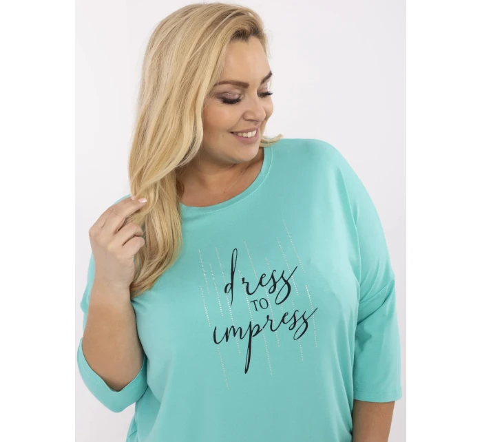 Bluzka RV BZ model 21072683 turkusowy - FPrice Bluzka RV BZ model 21072683 turkusowy - FPrice