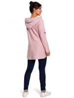 B131 Svetr s vysokým límcem - pudrový